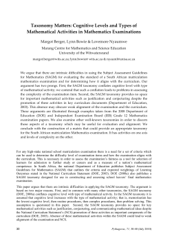 Taxonomy Matters: Cognitive Levels and Types of