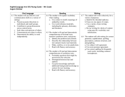 4th Grade Reading Pacing Guide