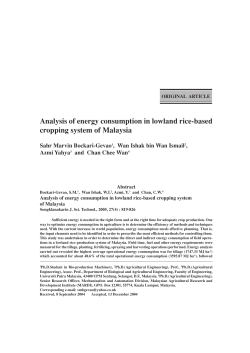 Analysis of energy consumption in lowland rice