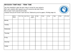 revision timetable &ndash; term time - Cardinal Hume Catholic School