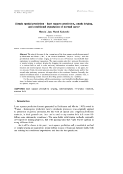 Simple spatial prediction &ndash; least squares prediction, simple kriging