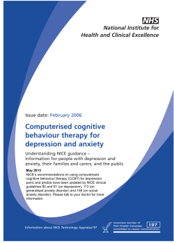 Computerised cognitive behaviour therapy for depression