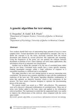 A genetic algorithm for text mining