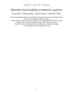 Optimality-based modeling of planktonic organisms