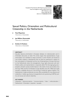 Sexual Politics, Orientalism and Multicultural