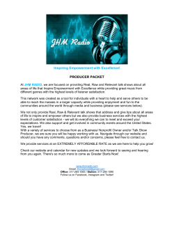 I have applied to become a PRODUCER at JHM Radio
