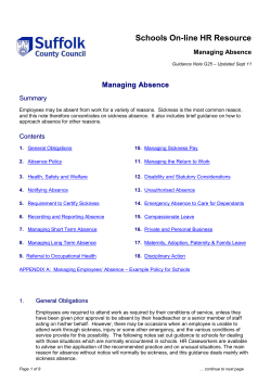 Absence Policy for Schools