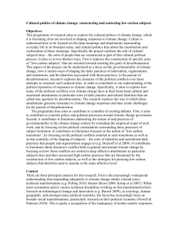 Cultural politics of climate change