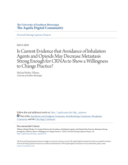is current evidence that avoidance of inhalation agents and opioids