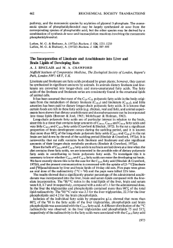 The Incorporation of Linoleate and Arachidonate into Liver and