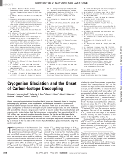 Cryogenian Glaciation and the Onset of Carbon