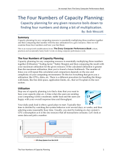 The Four Numbers of Capacity Planning