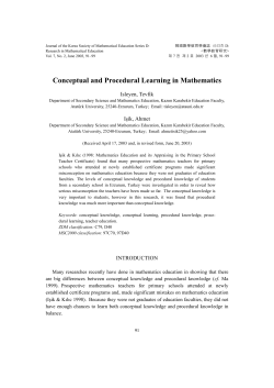 Conceptual and Procedural Learning in Mathematics