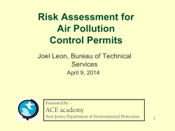 NJDEP Air Quality Permitting Program Risk Assessment for Air