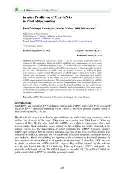 In silico Prediction of MicroRNAs in Plant Mitochondria
