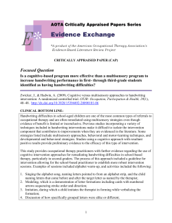 Cognitive versus multisensory approaches to handwriting