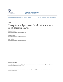Perceptions and practices of adults with asthma: a social cognitive