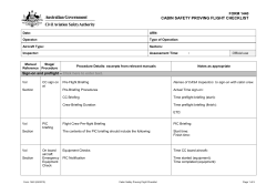 Form 1440 - Cabin Safety Proving Flight Checklist