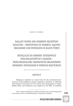 Ballast water and sediment reception facilities &ndash; prevention of