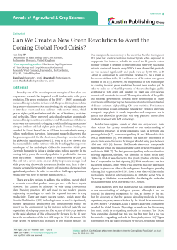 Can We Create a New Green Revolution to Avert the Coming Global