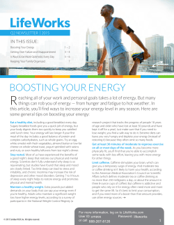 BOOSTING YOUR ENERGY