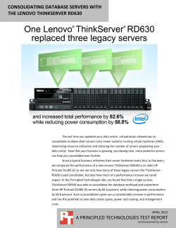 Consolidating database servers with the Lenovo ThinkServer RD630