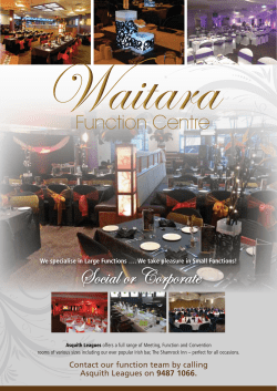 Contact our function team by calling Asquith