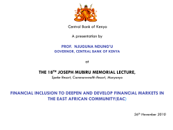 THE 18 TH JOSEPH MUBIRU MEMORIAL