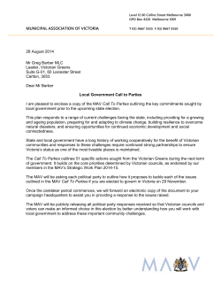 Letter to Greg Barber MLC - Leader of Victorian Greens