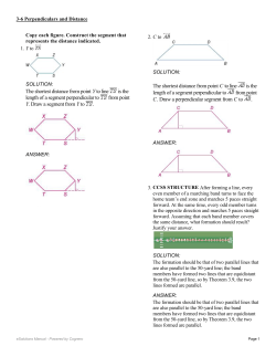 The shortest distance from point Y to line is the length of a segment