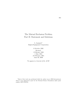 The Mutual Exclusion Problem Part II: Statement