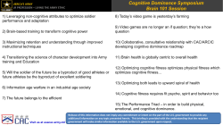 Cognitive Dominance Symposium Brain 101 Session