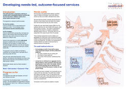 Developing needs-led, outcome-focused services