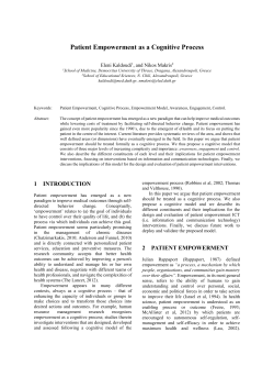 Patient Empowerment as a Cognitive Process