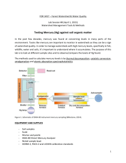 Testing Mercury (Hg) against soil organic matter