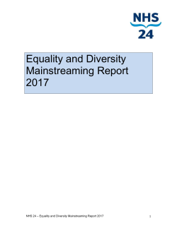 NHS 24 Equality and Diversity Mainstreaming Report 2017