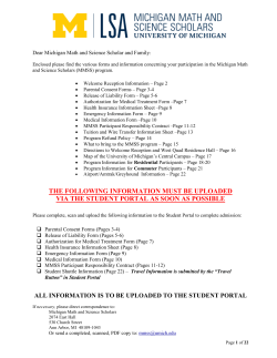 Dear Parents and MMSS Participants - Mathematics