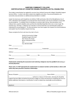 harford community college certification of cognitive disabilities