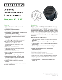 A-Series All-Environment Loudspeakers Models A2, A2T