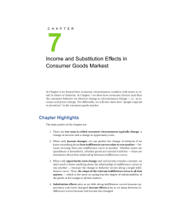 Income and Substitution Effects in Consumer Goods