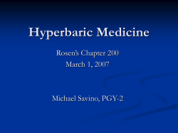 Hyperbaric medicine