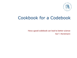 Cookbook for a Codebook - Open Science Framework