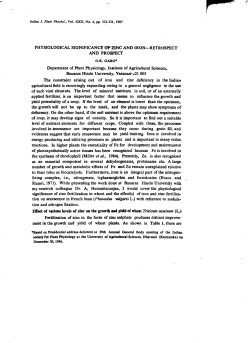 PHYSIOLOGICAL SIGNIFICANCE`OF ZINC AND IRON