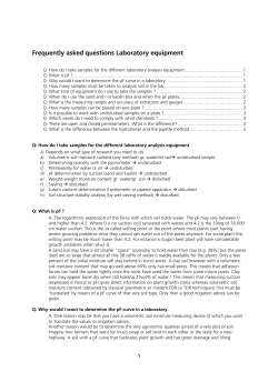 Frequently asked questions Laboratory equipment