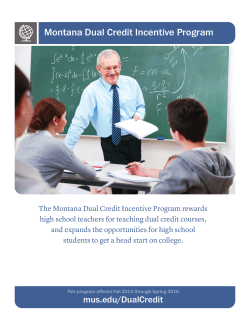 Montana Dual Credit Incentive Program