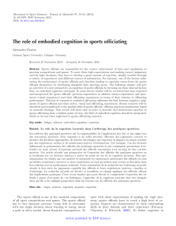 The role of embodied cognition in sports officiating