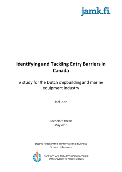 Identifying*and*Tackling*Entry*Barriers*in* Canada
