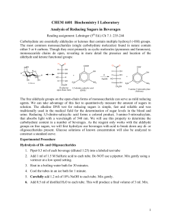 CHEM 4401 Biochemistry I Laboratory Analysis of Reducing Sugars
