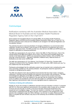 Communique - meeting with the AMA on notifications