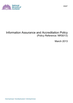 (NRS) is adopting on Information Assurance (IA) and Accreditation.